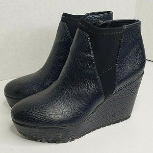 Womens Simply Vera Wang Platform Ankle Bootie Black Size 8 1/2 Zip Moto goth